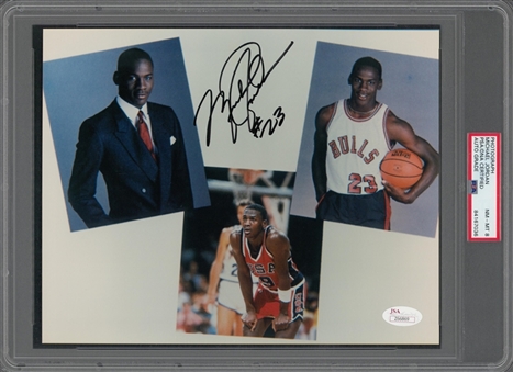 1985 Michael Jordan Signed 8x10 Photograph with Rare "#23" Inscription from his First and Only Public Signing on June 15, 1985 - Rookie Year (PSA/DNA NM-MT 8 & JSA)